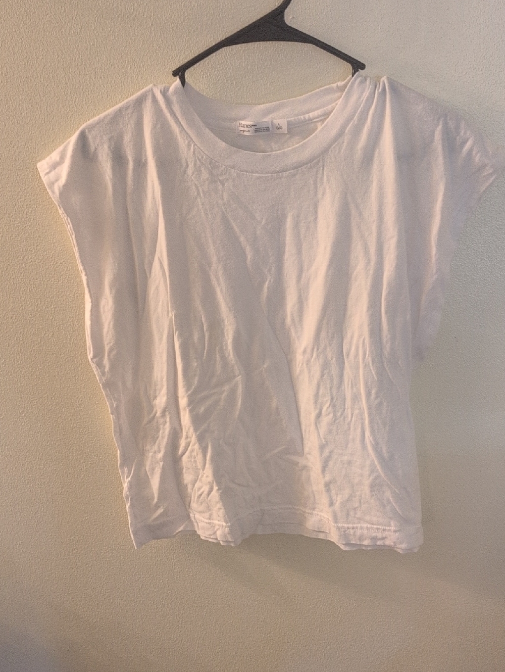 Hanes White Women's Short Sleeve Crewneck Tee